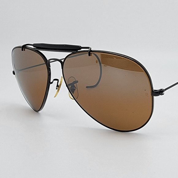 Ray-Ban B&L W0233 Outdoorsman II Black Chrome B-15 TGM Lens Aviator Sunglasses